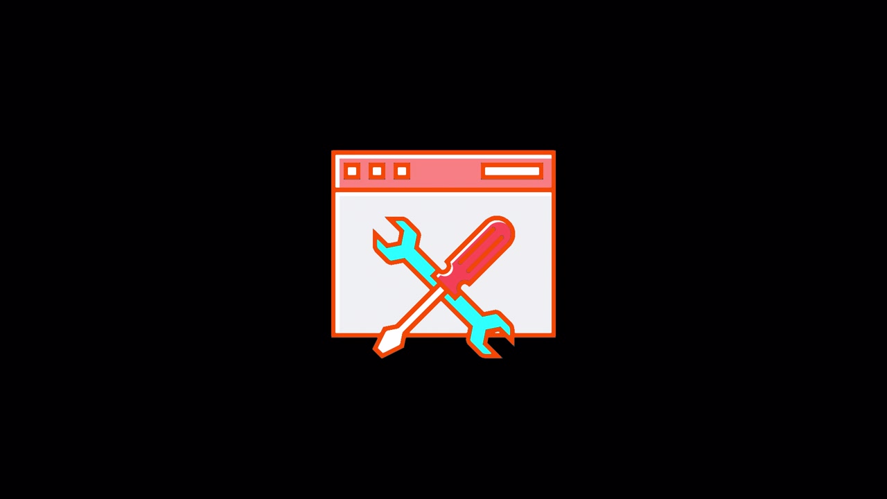 Animated Browser Window Icon with Wrench and Screwdriver
