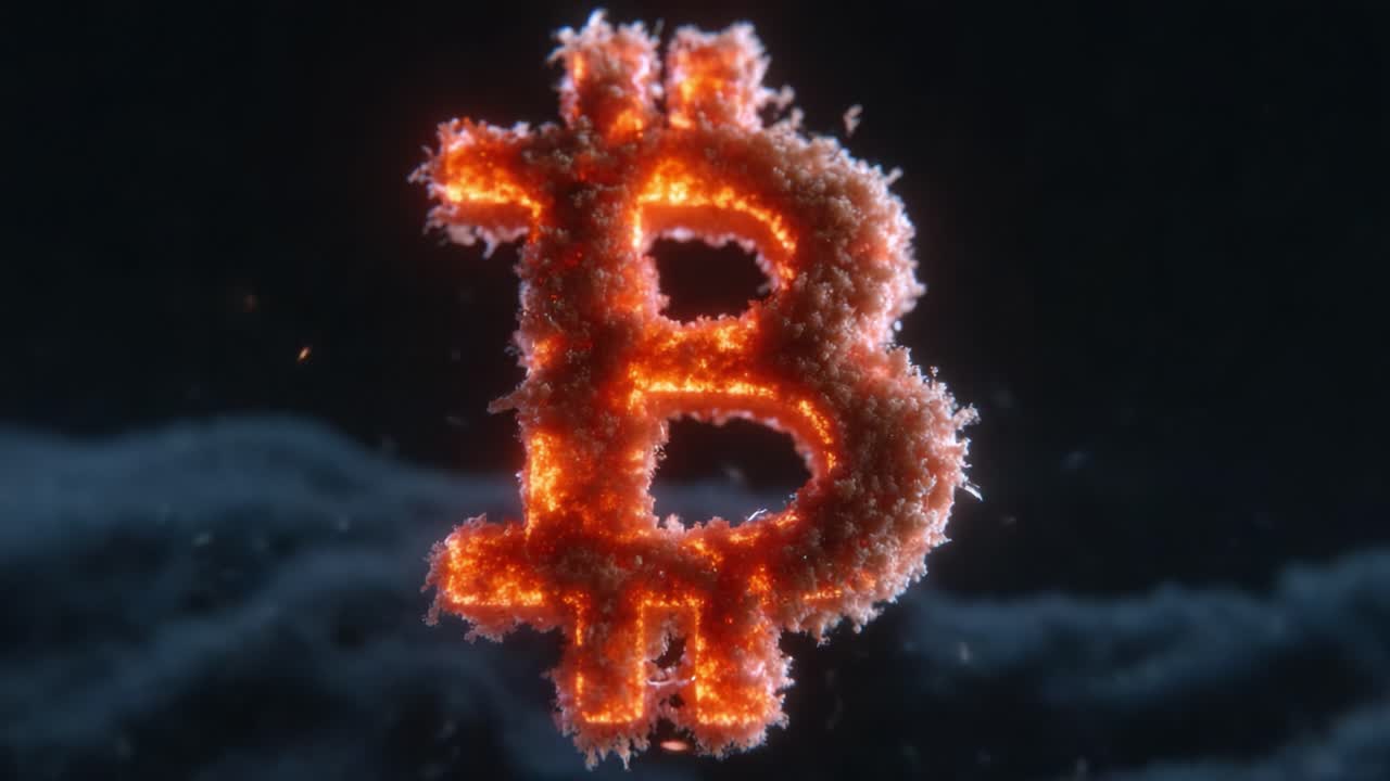 Exploring the Glowing Bitcoin Symbol: A Comprehensive Look at Digital Currency's Iconic Representation in Stunning 3D Graphics and Fiery Aesthetics