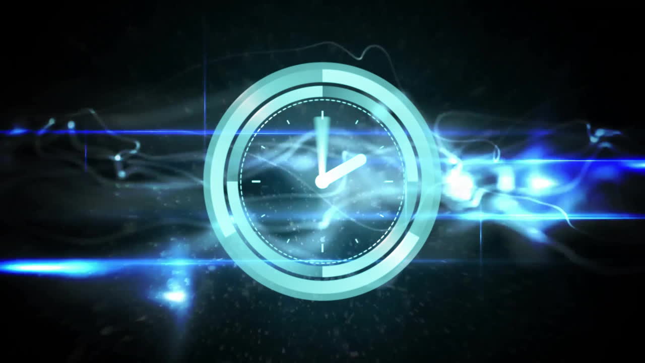 시계 이동, 연결 및 데이터 처리의 애니메이션