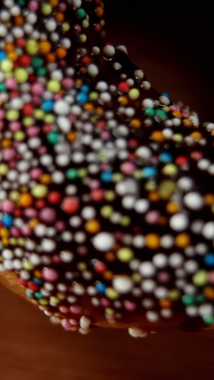 Close-up of tasty doughnuts with sprinkles