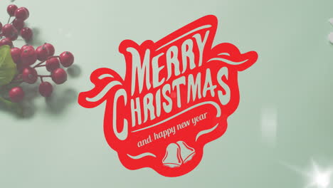 animation of christmas greetings text over christmas decorations