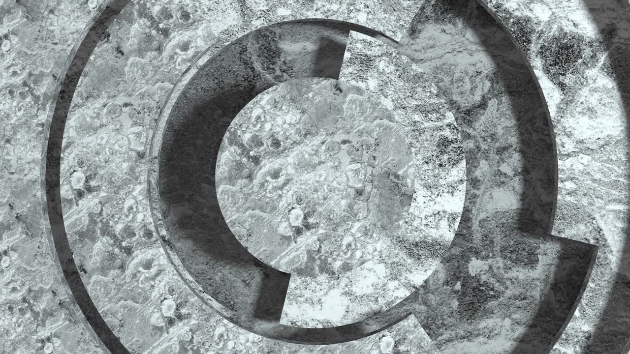 современный бизнес-видео фоновый. 3d текстура анимация с вращающимися частями круга. спиральная концепция поверхности. 3d рендеринг бесшовной петли. текстура мраморного камня.