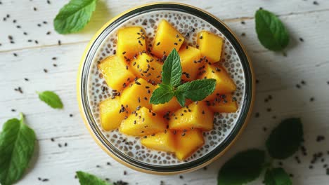 mango chia zaden pudding
