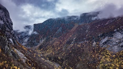 aerial view of the valley near eidsfjord, norway