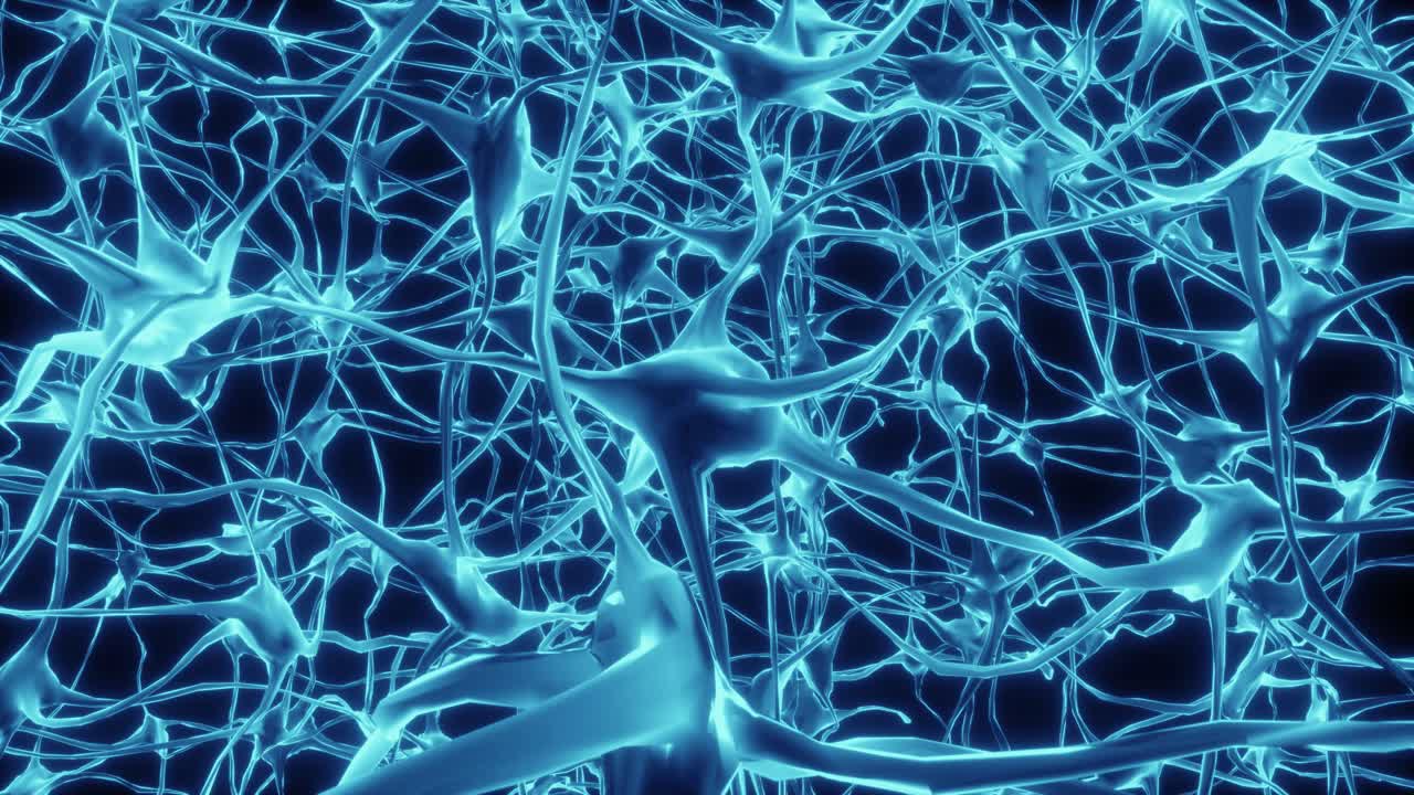 Neurons brain mind axon thought neural network hologram cell health science 4k