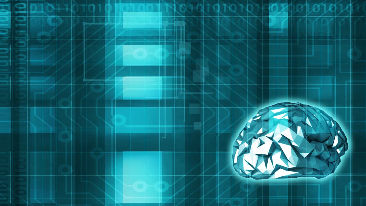 디지털 뇌와 미래 과학 기술 개념 루핑