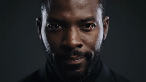close-up portrait of a serious black man