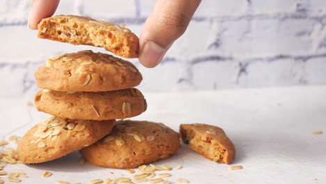 stacked oatmeal cookies