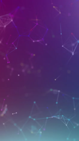 animación de redes de conexiones flotando sobre un fondo rosa a púrpura