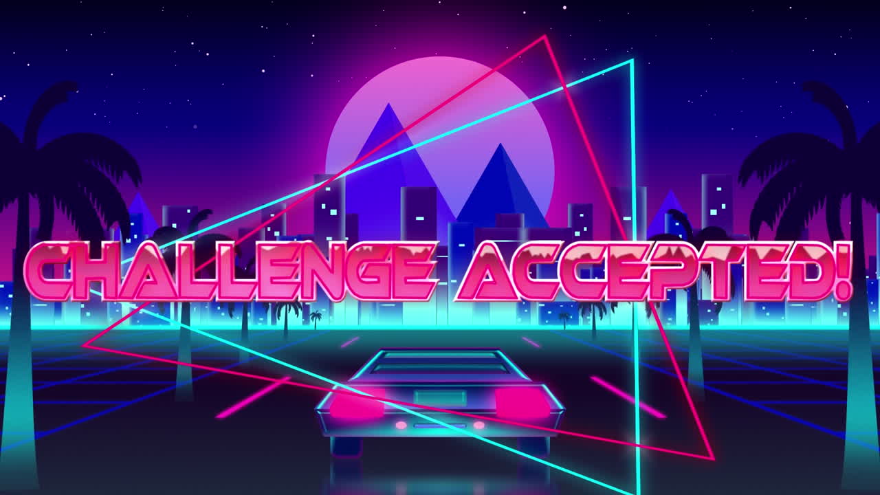 삼각형에 대한 도전 받아들여진 단어의 애니메이션