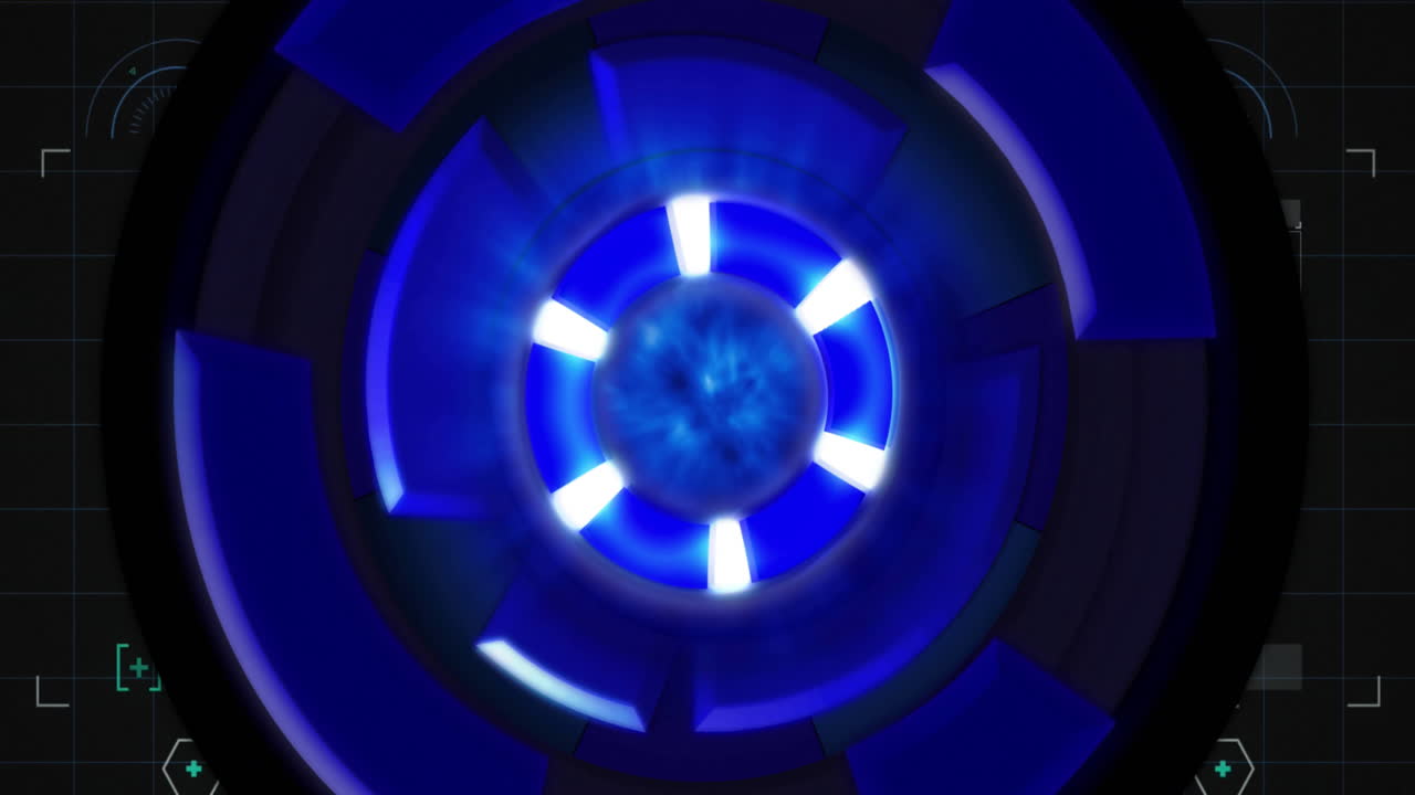 animación del procesamiento de datos sobre el escaneo de alcance sobre fondo negro