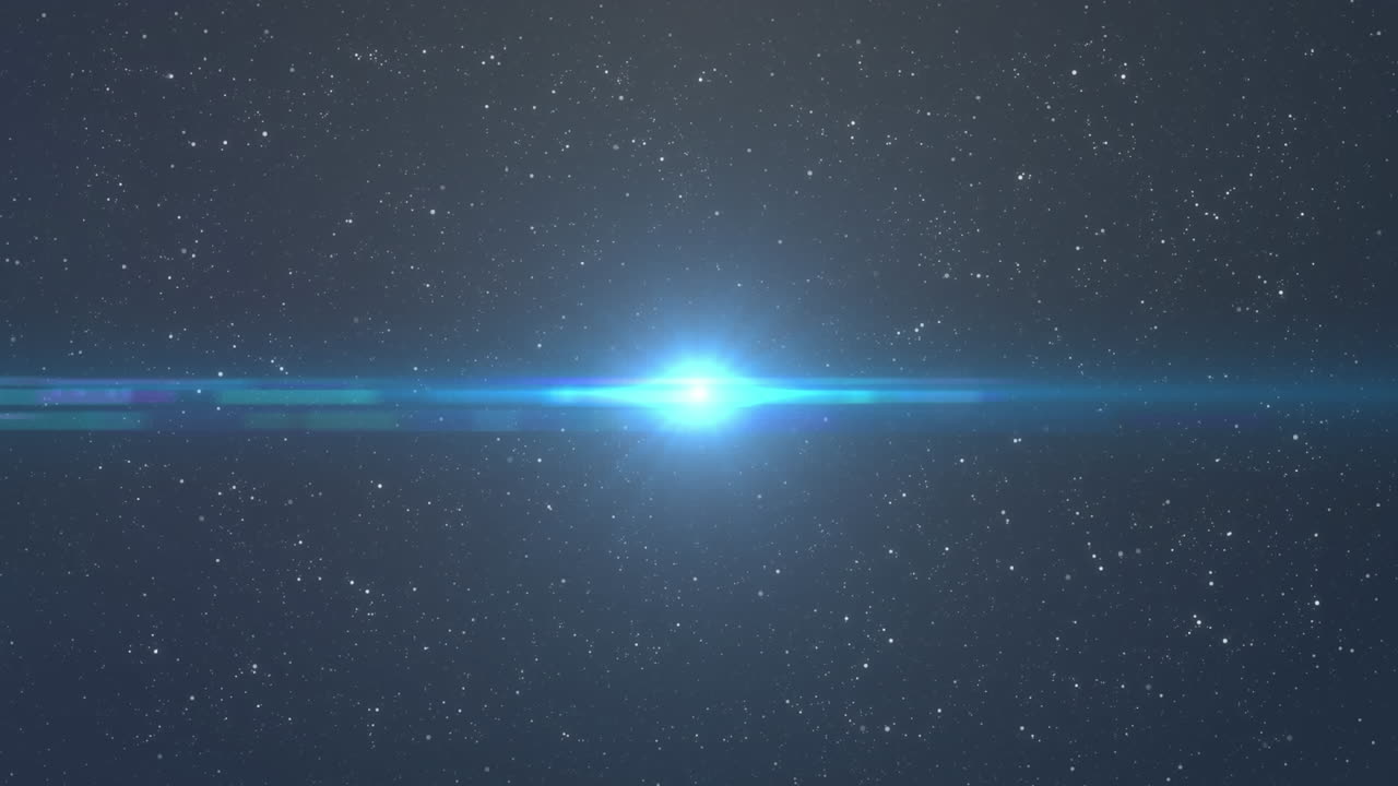 animación de puntos de luz en movimiento y estrellas sobre fondo negro