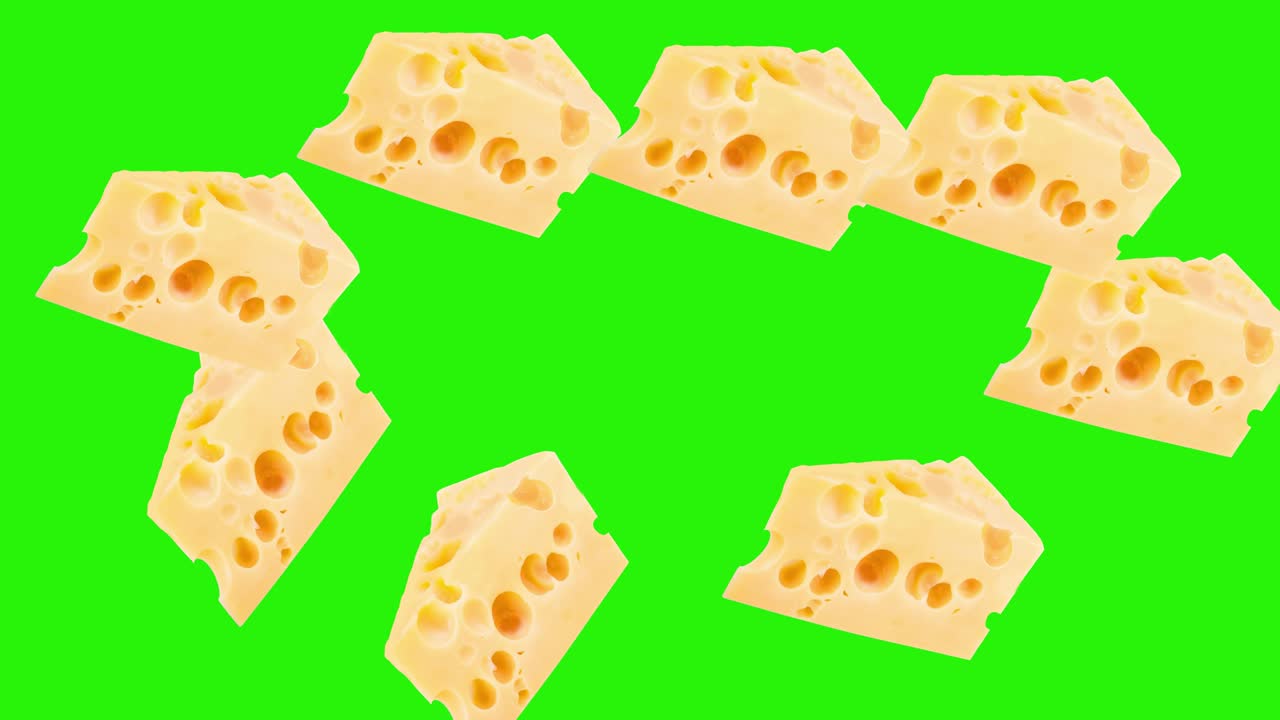 las rebanadas de queso animación elemento de fuente gráfica, clave de croma