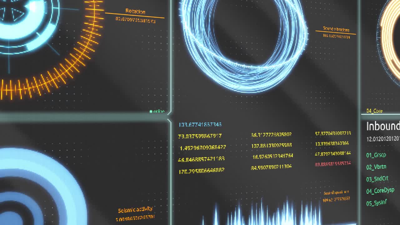 Futuristic Digital Interface with Data Visualization