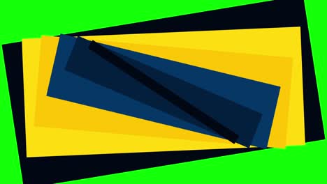 abre cuadrado colorido, animación de carga o animación de transición. animación de cuadrados móviles abstractos para el cargador o transición de cierre para las redes sociales aisladas en fondo verde.