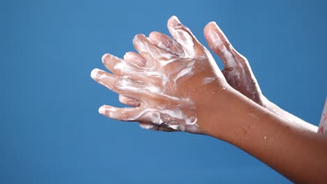 washing hands with soap