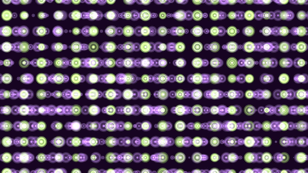 patrón de puntos futuristas azules y amarillos en movimiento en filas