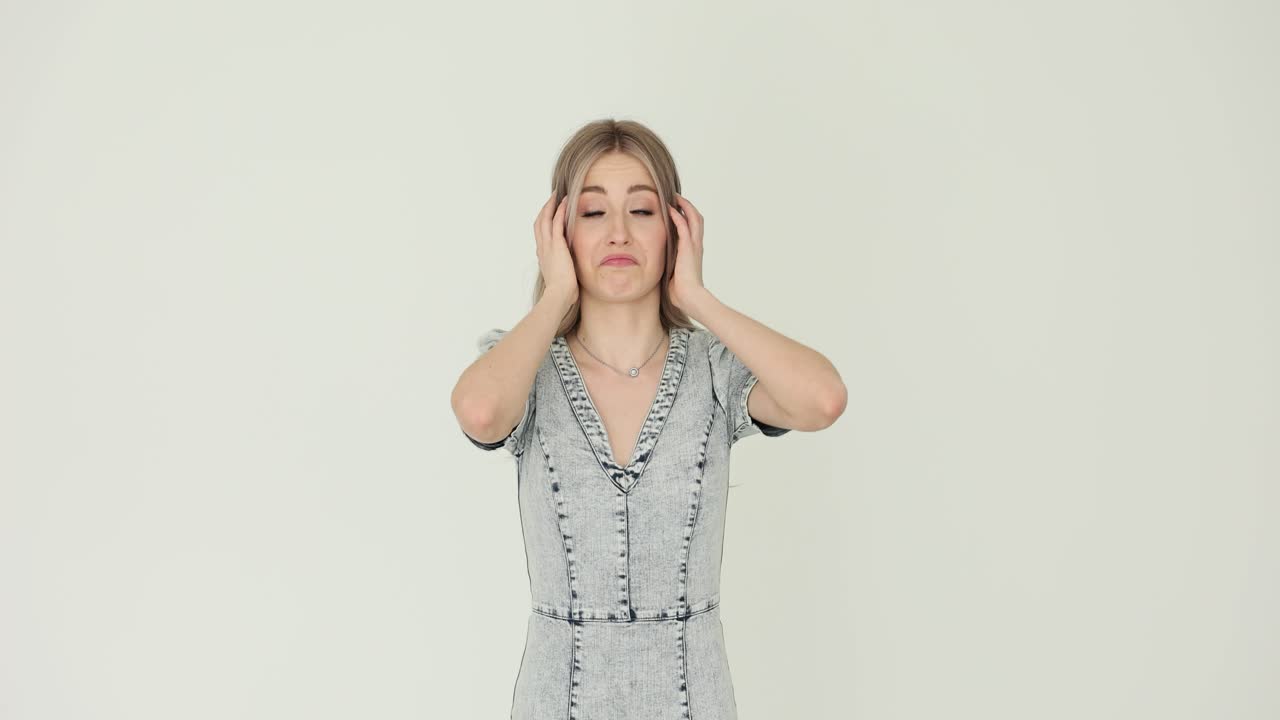 Young Woman Experiencing Stress or Disbelief