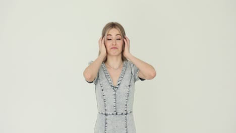 young woman experiencing stress or disbelief