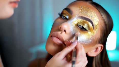 glamorous face glitter makeup application