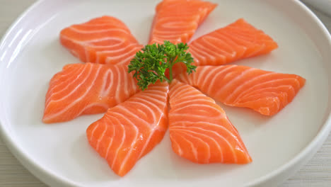 fresh salmon raw sashimi - japanese food style