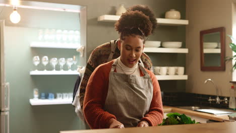 couple preparing food in the kitchen