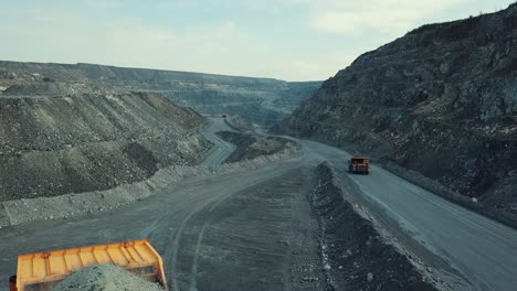 open pit mining quarry landscape with dump truck