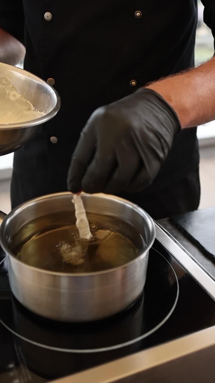 Chef Deep Frying Food