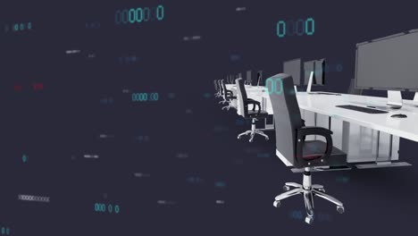 animation of data processing over office