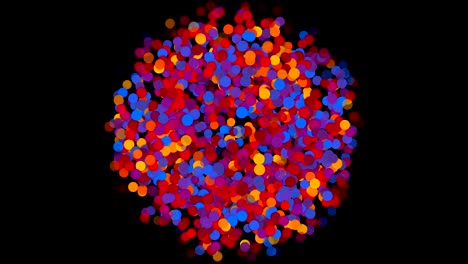 una esfera colorida compuesta de círculos. fondo abstractamente colorido