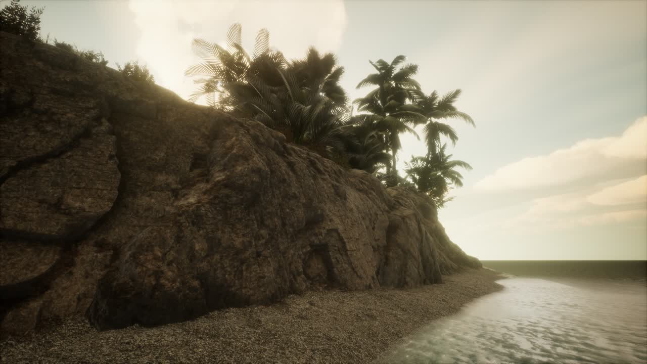 Soft twilight of the amazing tropical marine beach