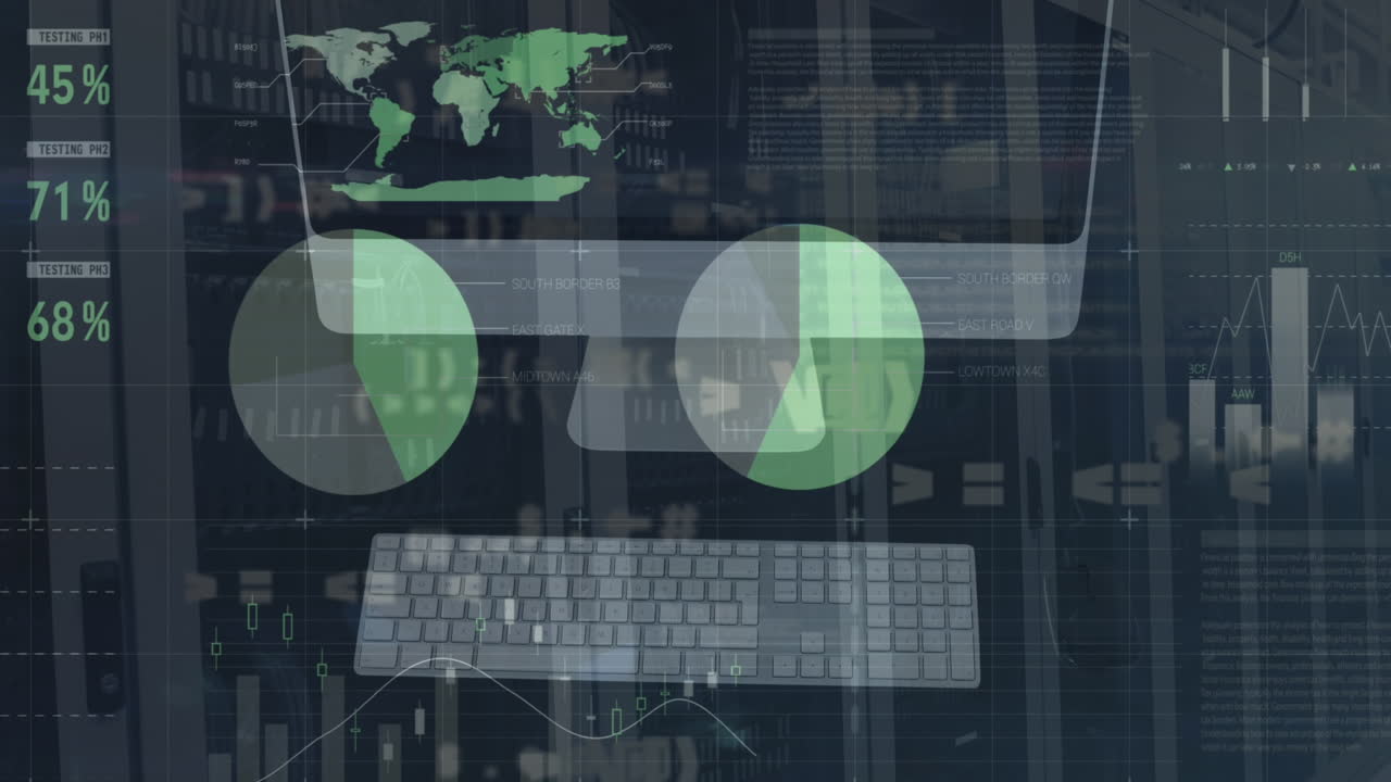 animación de las estadísticas y procesamiento de datos a través de servidores informáticos