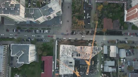 aerial view of city construction site