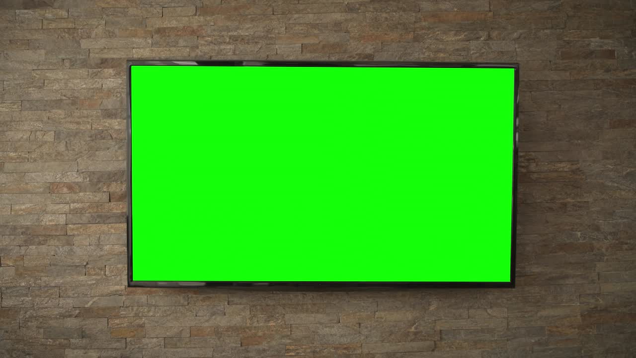 televisor de pantalla plana grande con pantalla verde