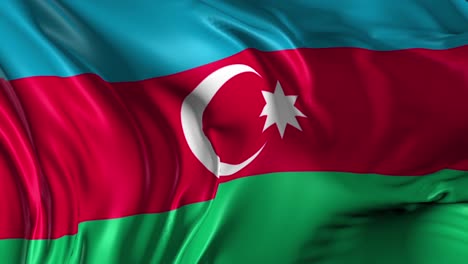 agitando la bandera de azerbaiyán