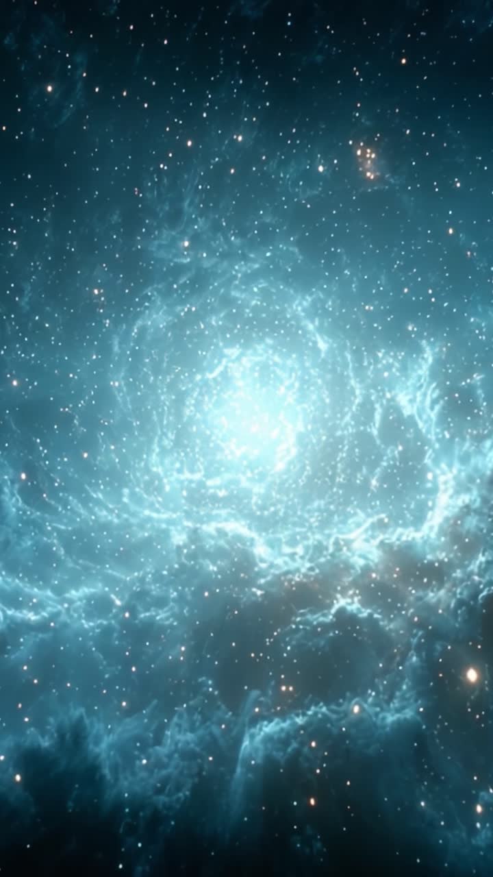 A Magnificent Cosmic Swirl: Exploring the Mysteries of the Universe through Two Frames Capturing the Beauty of a Stellar Formation Infused with Glowing Blue Light