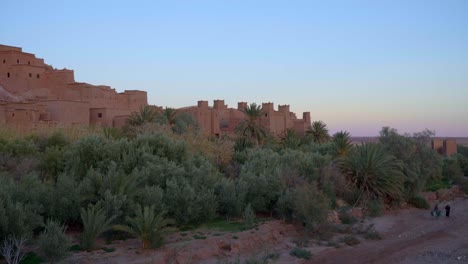 evening view of ancient kasbah ait ben haddou in morocco