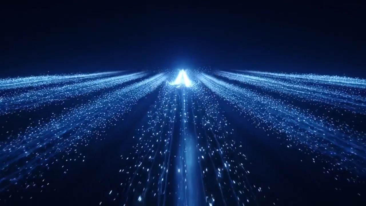 Abstract Digital Data Stream Flowing Through Cyberspace