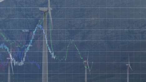 Animation-of-multiple-graphs-with-numbers-over-windmill-against-mountains-and-sky