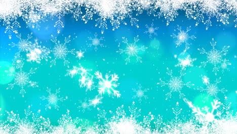 snow falling on blue background