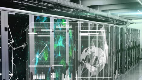 animation of digital data processing over computer servers