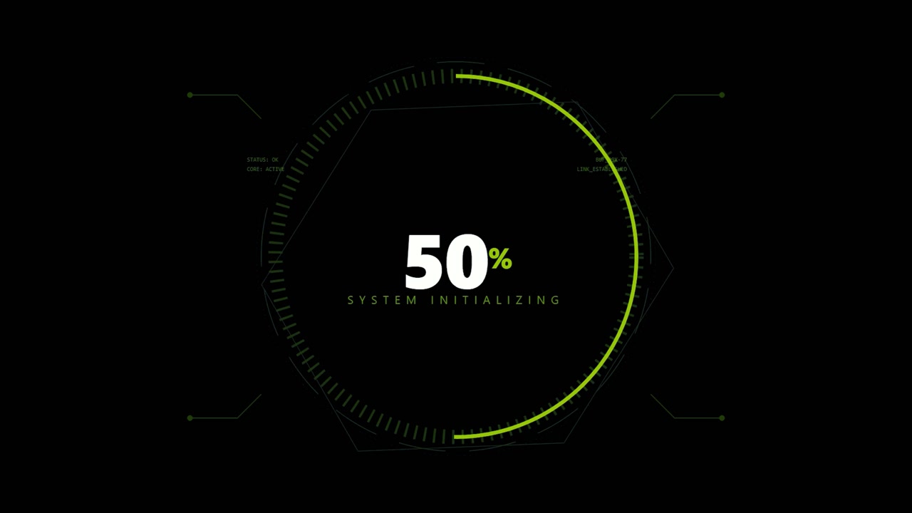 Digital System Initialization Loading Progress Bar Animation