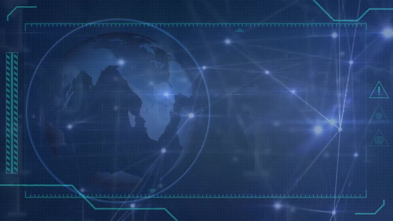 Animation of data processing over globe