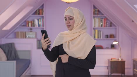 muslim woman talking on video call