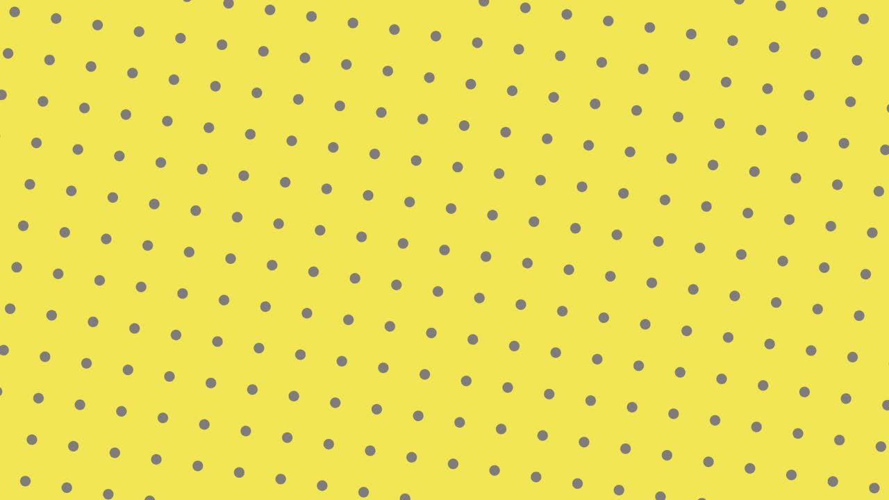 Graue Polka Dots auf gelbem Hintergrund. Trendige Farbpalette Motion Graphics.