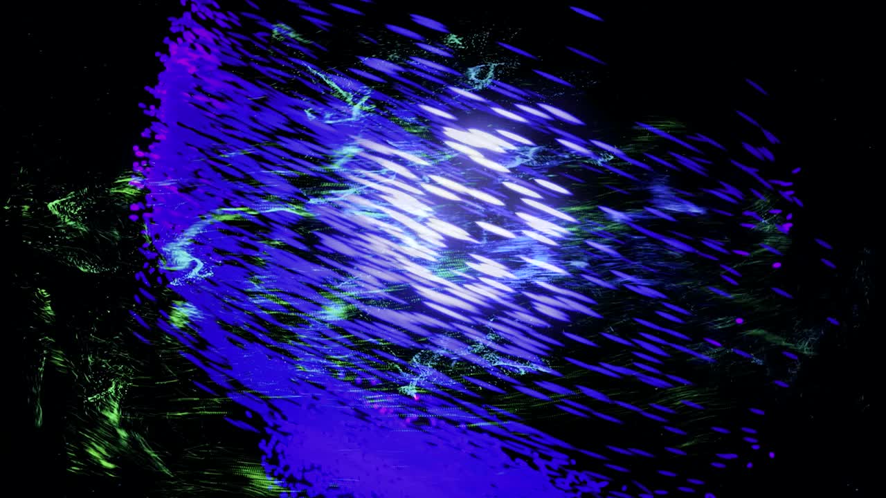 explosión de partículas de neón abstracta