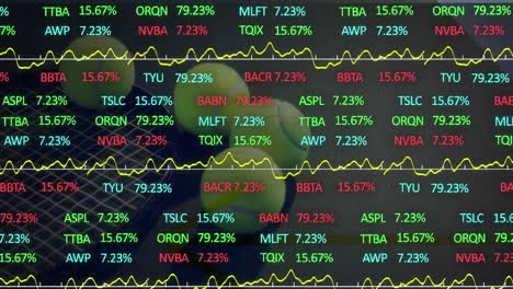 Animación-Del-Procesamiento-De-Datos-Financieros-Sobre-Pelotas-De-Tenis.