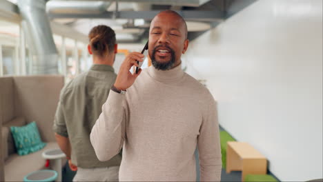 business man, phone call and office worker doing