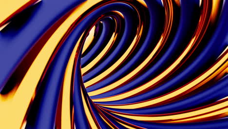 abstract gold and blue spiral tunnel