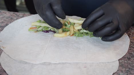 making a delicious turkish wrap